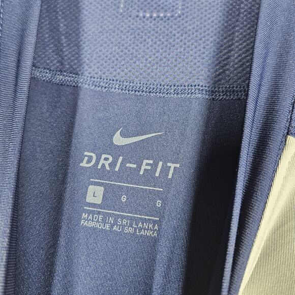 Nike Pro MLB Dri-Fit Shirt Mens Large Gray Blue 3/4 sleeve Under Shirt Raglan - Picture 4 of 11